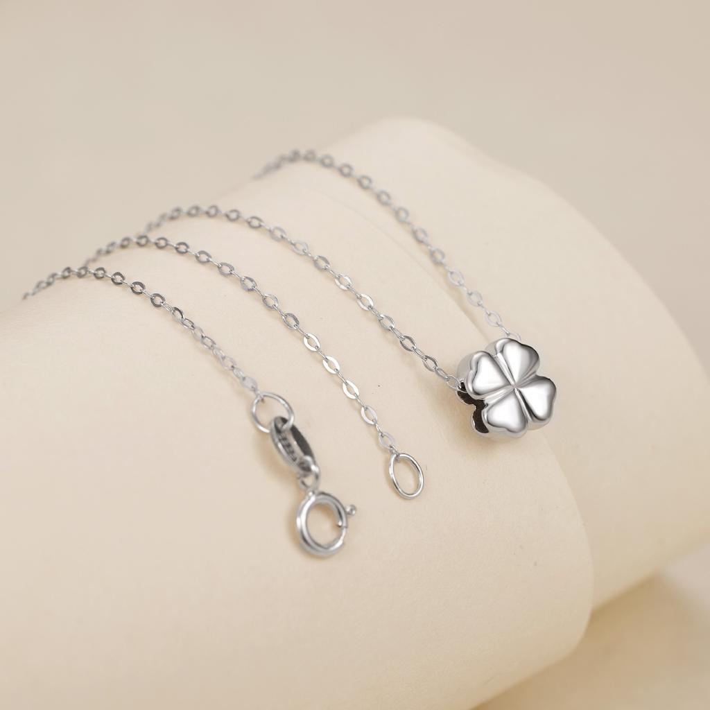 Серебряное ожерелье S925 с четырьмя листочками клевера на удачу, женское, универсальное, простое, с подвеской в виде листа, ретро-цепочка на ключицу, ювелирные изделия, мода