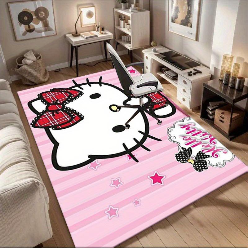 1 шт. Sanrio Hello Kitty Ковер для офиса с принтом русалки Прямоугольный коврик под стол, Идеальный декор для гостиной, спальни, кухни, Нескользящий пол