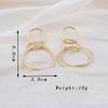 European Vintage Long Round Drop Earrings for Women Three Layer Hollow Circle Dangle Earrings Big Geometry Golden Jewelry