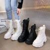Fashion Short Boots Women's 2025 Autumn and Winter New Korean Version Leather Faced Women's Boots Soft Soled Women's Midsole Boots