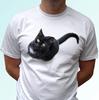 Черный кот белый детская футболка для мальчиков животное футболка котенок топ подарок s s детские размеры для малышей