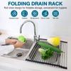 Foldable Dish Drainer Roll Up Dish Drying Rack Dish Drainer Shelf Organizer Tableware Plate Storage Rack Kitchen Accessories