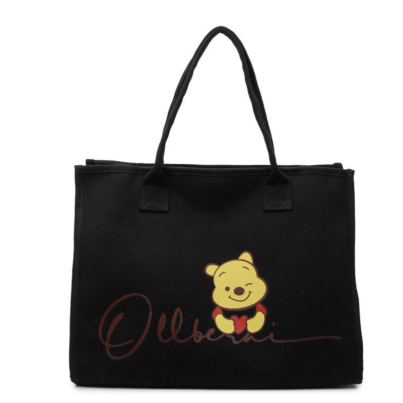 2025 Новая Холщовая Сумка через Плечо Большой Вместимости с Принтом, Мультяшная Милая Модная Студенческая Сумка для Поездок на Занятия