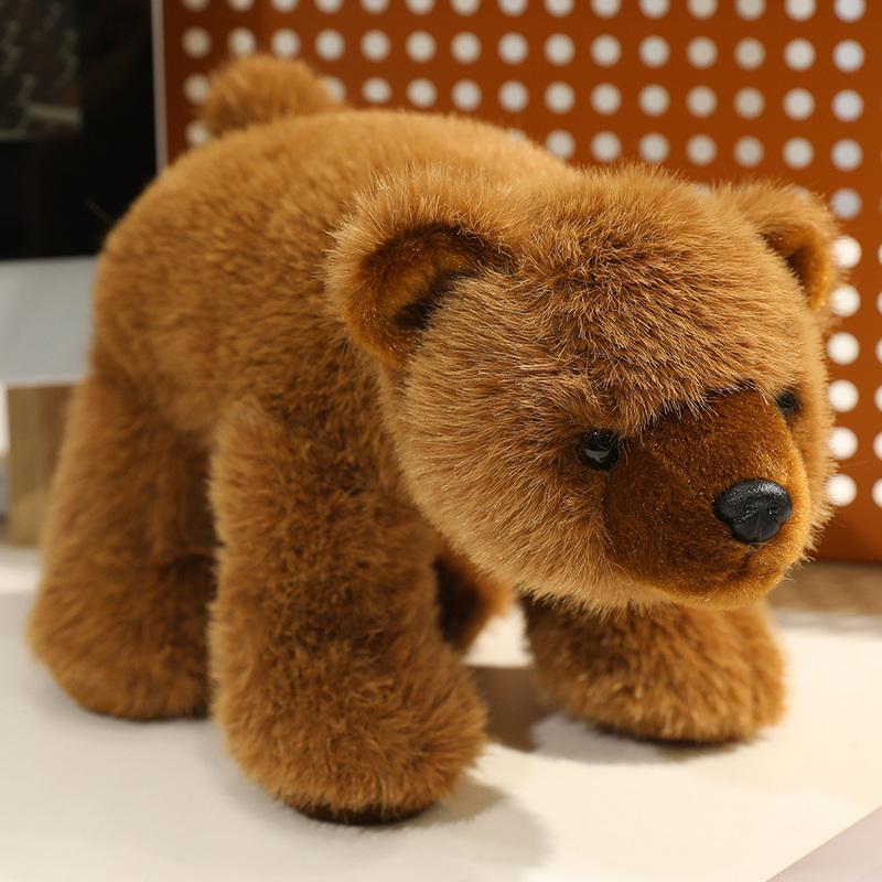 Lifeilke Plush Bear Doll 3 Colors Simulation Stuffed Huggable Brown /Black Bear Toy Birthday Gift Good Quality Pillow Decoration