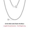 Rinntin Solid 925 Sterling Silver Italian 1 .3 /1 .5 /2 .0mm Circle Rolo Link Chain Necklace For Women Trendy Chain Jewelry Sc61