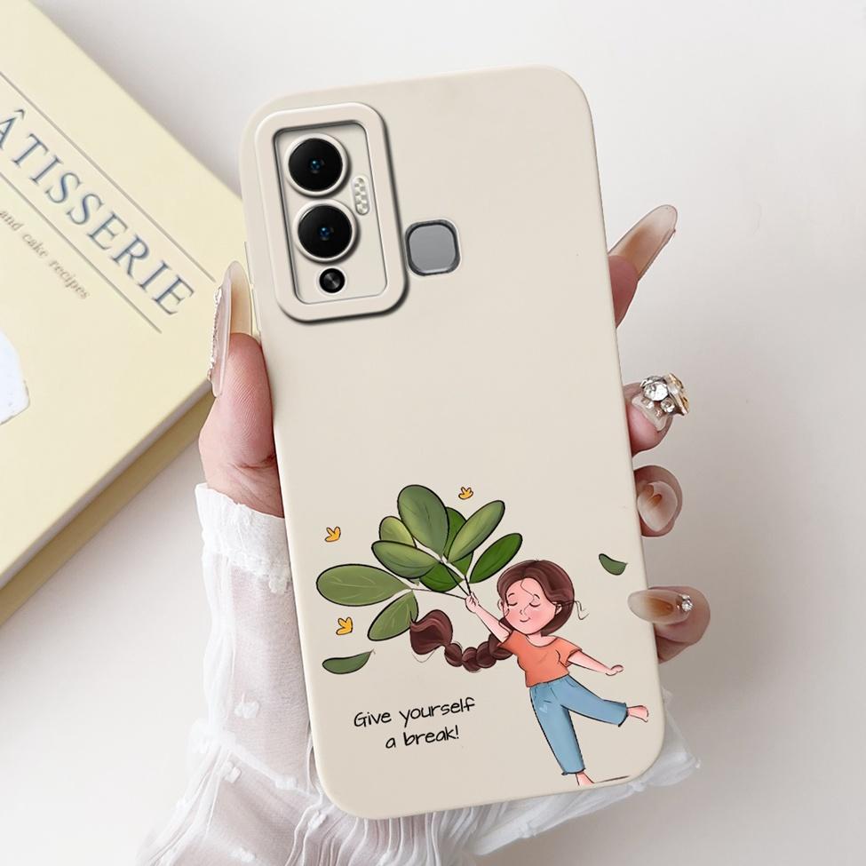 For Infinix Hot 12 Play Case Silicone Cute Fashion Butterfly Love Painted For Cover Inifnix Hot 12 Play Phone Case X6816 X6816C