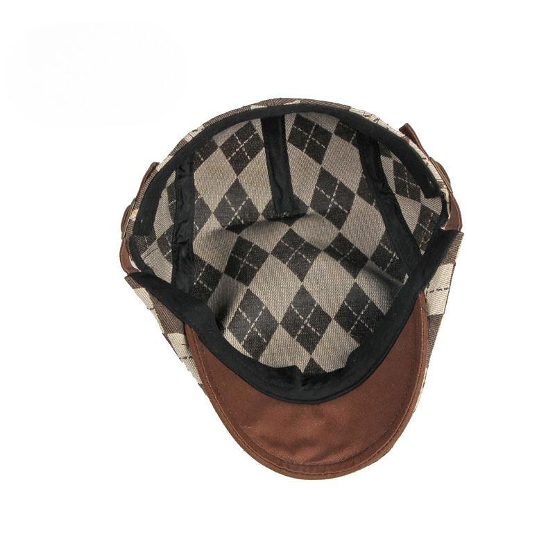 Vintage Argyle Plaid Flat Cap for Men Women British Ivy Cabbie Hat Retro Diamond Checkered Newsboy Cap Adjustable Gatsby Hat