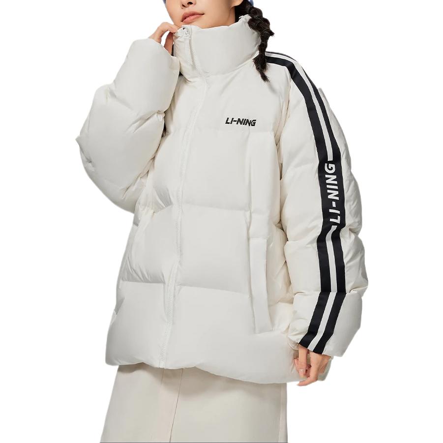 Li Ning Спортивная Модная Коллекция Пуховик Унисекс Туманный Белый AYMS337-2