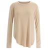 Shop   Women Round SpliT Hip Cover Yoga Long Sleeve T shirT Ivory Rnf Wsh 11860