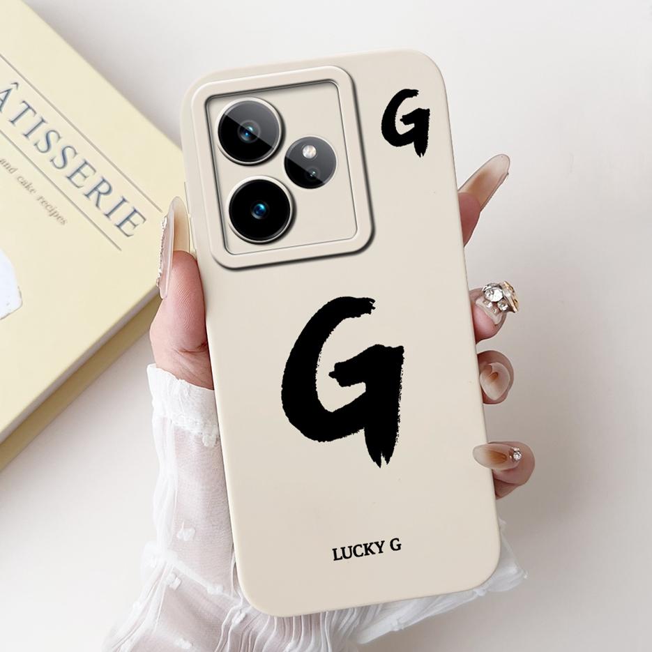 Чехол для Realme GT7 5G RMX5061 Милый Чехол с Счастливыми Буквами Мягкий ТПУ Матовый Чехол для Телефона Для Realme GT 7 Pro GT7 T 7T GT7T Fundas Coque