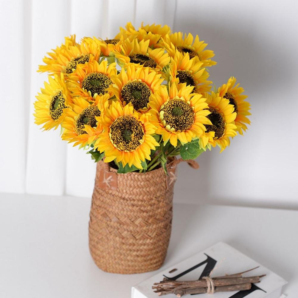 Creative Silk Flower Home Layout Sunflower Bouquet Artificial Sunflower Flower DIY Wedding Decor