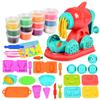 12colors Creative Kids Clay Toy Plasticine Tool Set Hamburger Noodle Ice cream Machine DIY Made Mold Play House Toys Kit