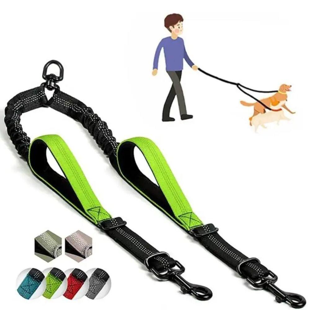 Shock Absorbing Dual Dog Leash No-Tangle Pet Walking Rope Two Dog Lead Rope Two Dogs Walking