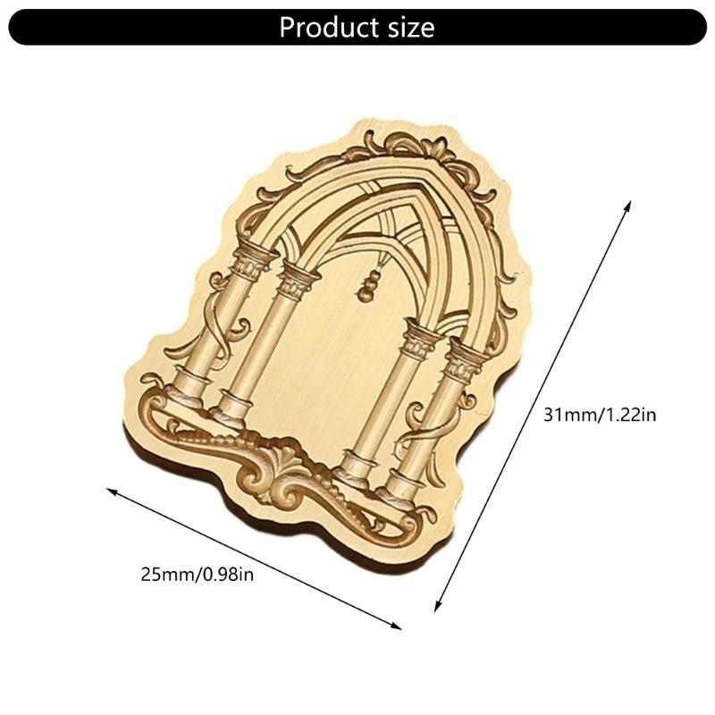 Antique Solid Brass Wax Seal Stamp Head Engraved Embossing Tool Seal Flower Frame for Handmade Letters Gift Wrapping