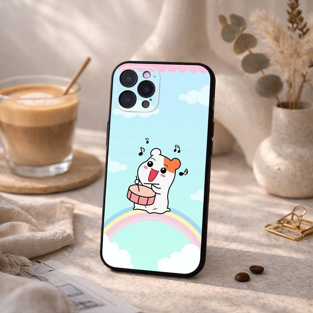 Cute O-Oruchuban Ebichu Phone Case For iPhone17,16,15,14,13,12,Plus,Pro Max, 5G Others Soft Black Cover
