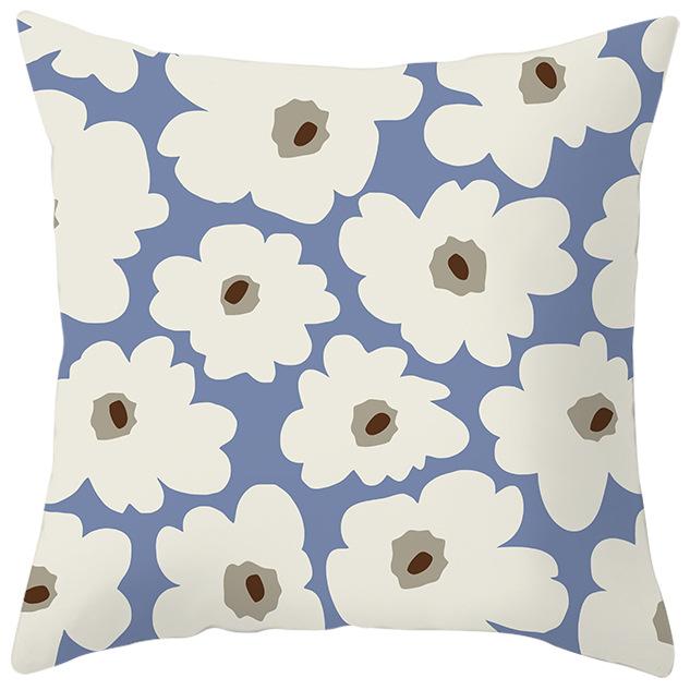 Nordic Blue and Purple Abstract Geometric Pillowcase Peach Leather Velvet Printed Home Fabric Sofa Pillow Cushion Cover