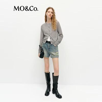 МО&Ко. Стиранный вязаный кардиган из ацетатно-хлопковой пряжи
