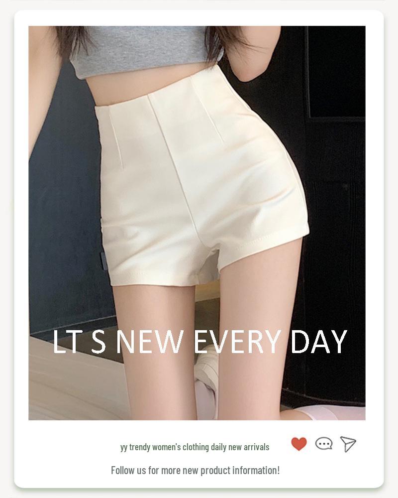 Женские летние шорты-костюм А-силуэта с высокой талией и облегающего кроя, белые