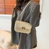 Модная текстура ретро сумка женская 2024 новая модная портативная сумка через плечо простая повседневная однотонная косая сумка маленькая квадратная сумка