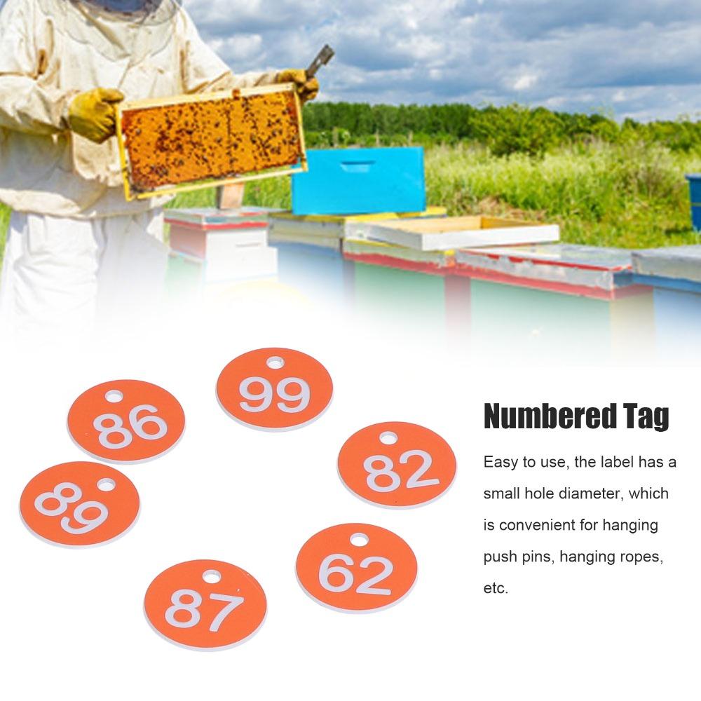 50Pcs Numbered 51-100 Numbered Labels Round Shape Animal Husbandry Tags Beekeeping