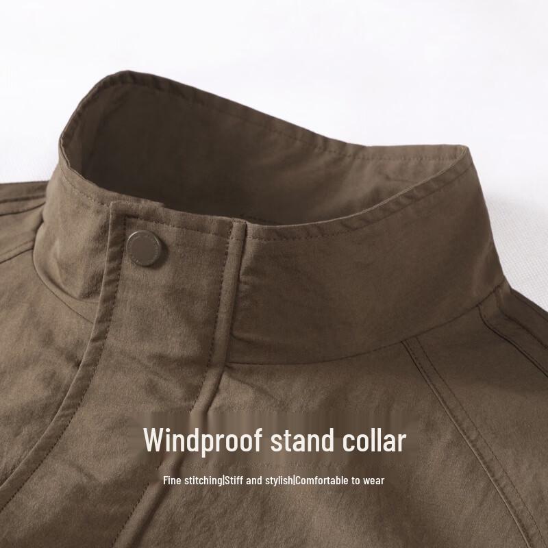 Mark Fairwhale Men's Stand Collar Fleece-Lined Windbreaker Jacket