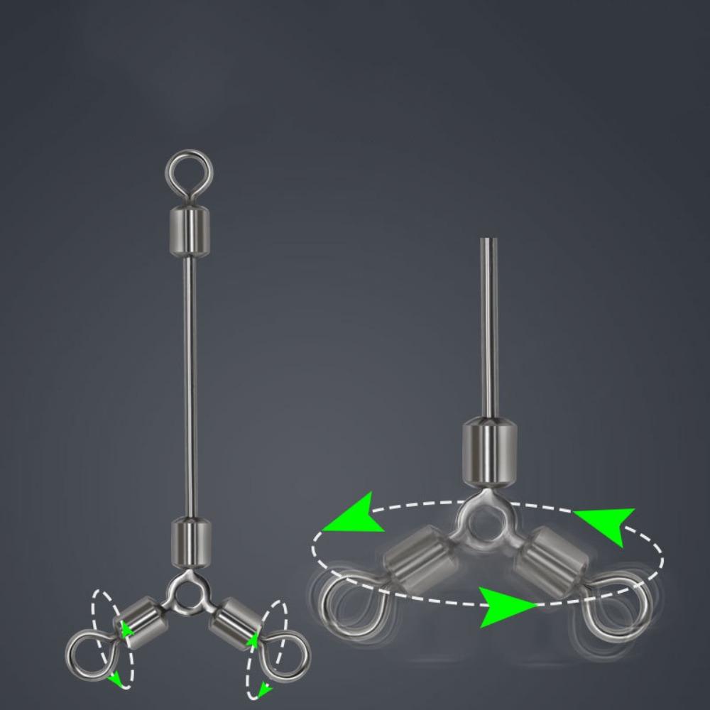 Long Leg Fishing Swivels Fishing Barrel Swivel O-Shape Fishing Connector Fishing Three Way Swivel