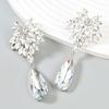 Серьги-цветы в форме капли: Сплав с полным алмазом и акрилом, европейский и американский стиль