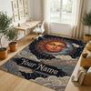Celestial Artwork Theme Soft Crystal Velvet Rug Custom Name & Text Print Non Slip Floor Rug for Bedroom Living Room