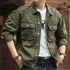 Men's Spring and Autumn Plus Size Four Seasons Workwear Jacket Casual Lapel Denim Jacket