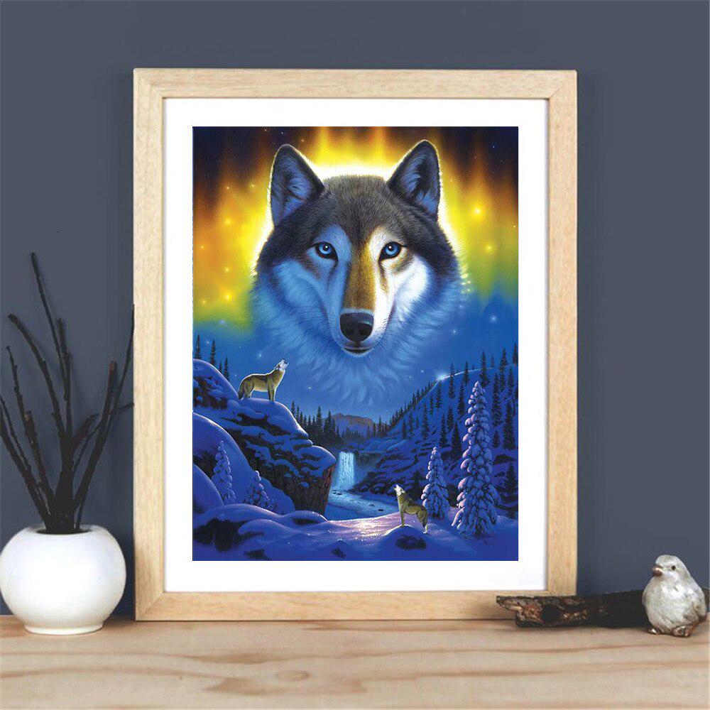 5D алмазная живопись волк полная квадратная/круглая алмазная вышивка зимняя мозаика животное горный хрусталь картина домашний декор