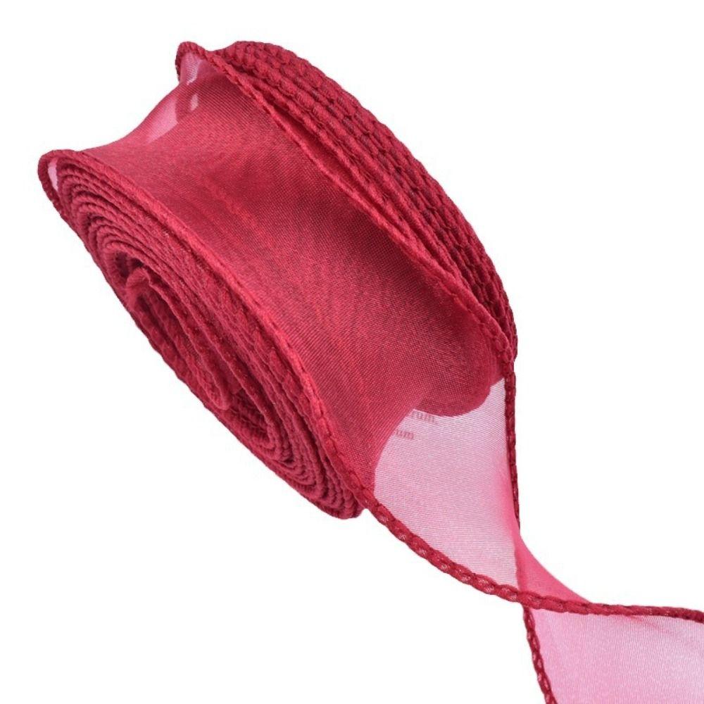 40mm 10 Yards Roll of Satin Ribbon Flower Bouquet Wrapping Organza Ribbon Korean Ribbons