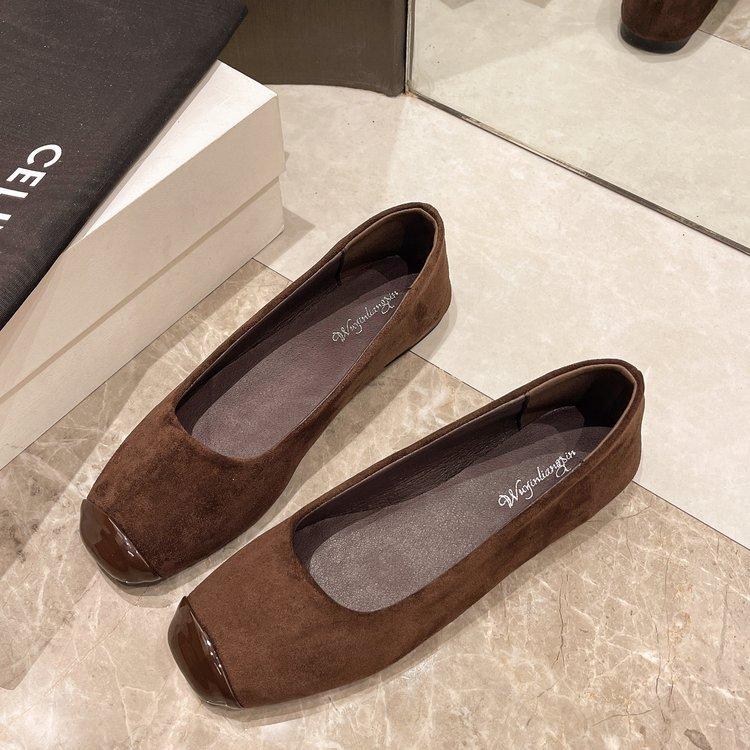 Женские ретро балетки из замши, уютные, с круглым носком, мелкие туфли Мэри Джейн, элегантные женские слипоны, дизайнерские балетки, туфли для вождения