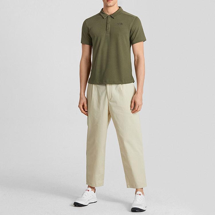 THE NORTH FACE Polo Shirts Men's Green Polo Collar Moderate Straight Fit NF0A5B1P-7D6