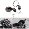 Universal Black Motorcycle Aluminum Rearview Side Mirrors 7/8" Bar End For Cafe Racer Bobber Cruiser Scooter