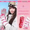Cartoon Strawberry Bear Women's Ski Gloves - Warm, Non-slip, Touchscreen Compatible for Autumn and Winter