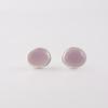 Rose Chalcedony Gemstone 925 Sterling Silver Jewelry Handmade Stud Earrings 0.5" EE-178-20