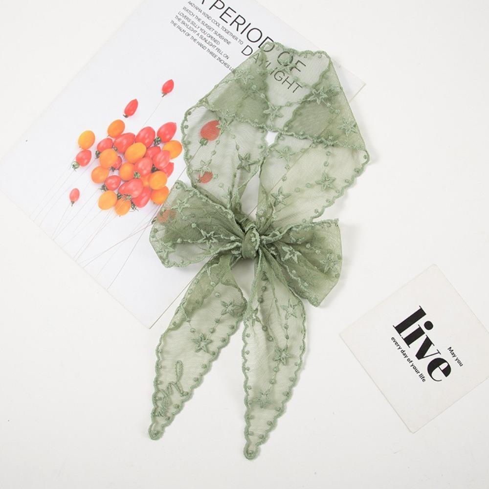 Embroidered Flower Women Narrow Long Scarf Elegant Sunscreen Shawl Ins Female Headscarf Summer