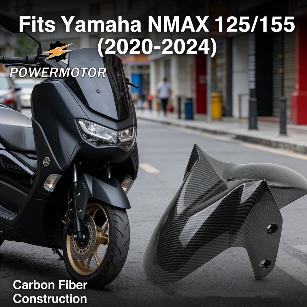 Для мотоцикла Yamaha NMAX Переднее крыло Узор из углеродного волокна Модифицированный 125 155 2020–2024 Скутер Грязезащитный Кожух Защитные Аксессуары