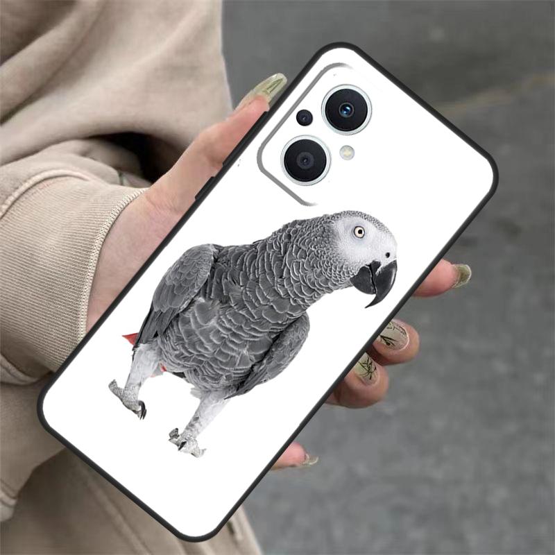 African Grey Parrot Case For OPPO Reno 7 8 Lite 10 11 12 13 14 Pro 8T 12F 13F 14F OPPO Find X8 X6 X9 Pro Cover