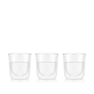 BODUM DOURO Двойной стеклянный стакан, 60 мл, Набор из 2 шт.. Изолированная, двухстенная конструкция, идеально подходит для саке или алкогольных напитков. Термостойкий
