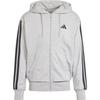 Essentials 3-полоски French Terry Full-zip Hoodie Medium Grey Melon/Black Men Streetwear JE6338