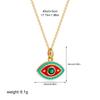 Vintage Multicolor CZ Zircon Enamel Evil Eye Pendant Necklace for Women Fashion Gold Plated Oil Drip Charm Collar Jewelry Gifts
