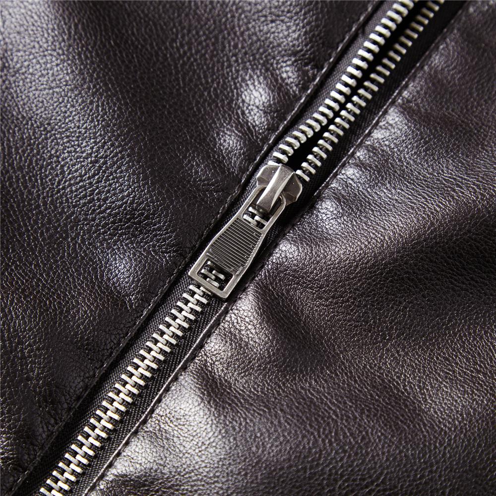 Men's Leather Jacket Men's Pu Coat Stand Collar Slim Motorcycle Suit Plus Velvet Leather Clothing