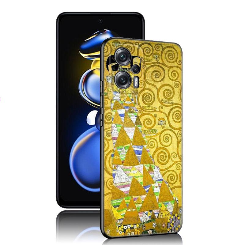Черный силиконовый чехол для телефона Art Gustav Klimt для Xiaomi POCO X3 X4 NFC F5 M3 M4 M6 X5 X6 Pro F3 F4 GT 5G C55 C65 M5