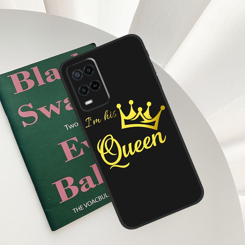 Чехол-пара с коронами QUEEN & KING для Oppo A96 A76 A16 A15 A17 A52 A72 A54S A57S A58 A78 A98 A57 A77 A54 A74 A94