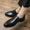 Factory Direct Sales Foreign Trade Casual Leather Shoes Men's Business Dress Black Groom Wedding Shoes Men's British Trendy Men's Shoes