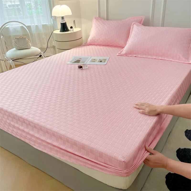 Защитный чехол для матраса из хлопчатобумажного хлопка, противоскользящая дышащая эластичная лента, простынь, наматрасник, топпер без наволочки