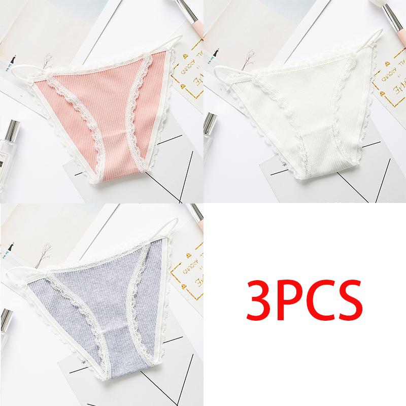 Women's Cotton Lace Briefs Mid Waist Sexy Seamless Comfort Panty Seduction Charming Bikini Panties