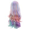 Long Curly Wigs Colorful Rainbow Wig Women Cosplay Synthetic Hair High Temperature Fiber Fake Hair Halloween Party Play Perucas
