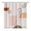 Abstract Mid Century Shower Curtain Arch Sun Moon Minimalist Geometric Curve Stripes Fabric Christmas Landscape Bth Curtain Hook